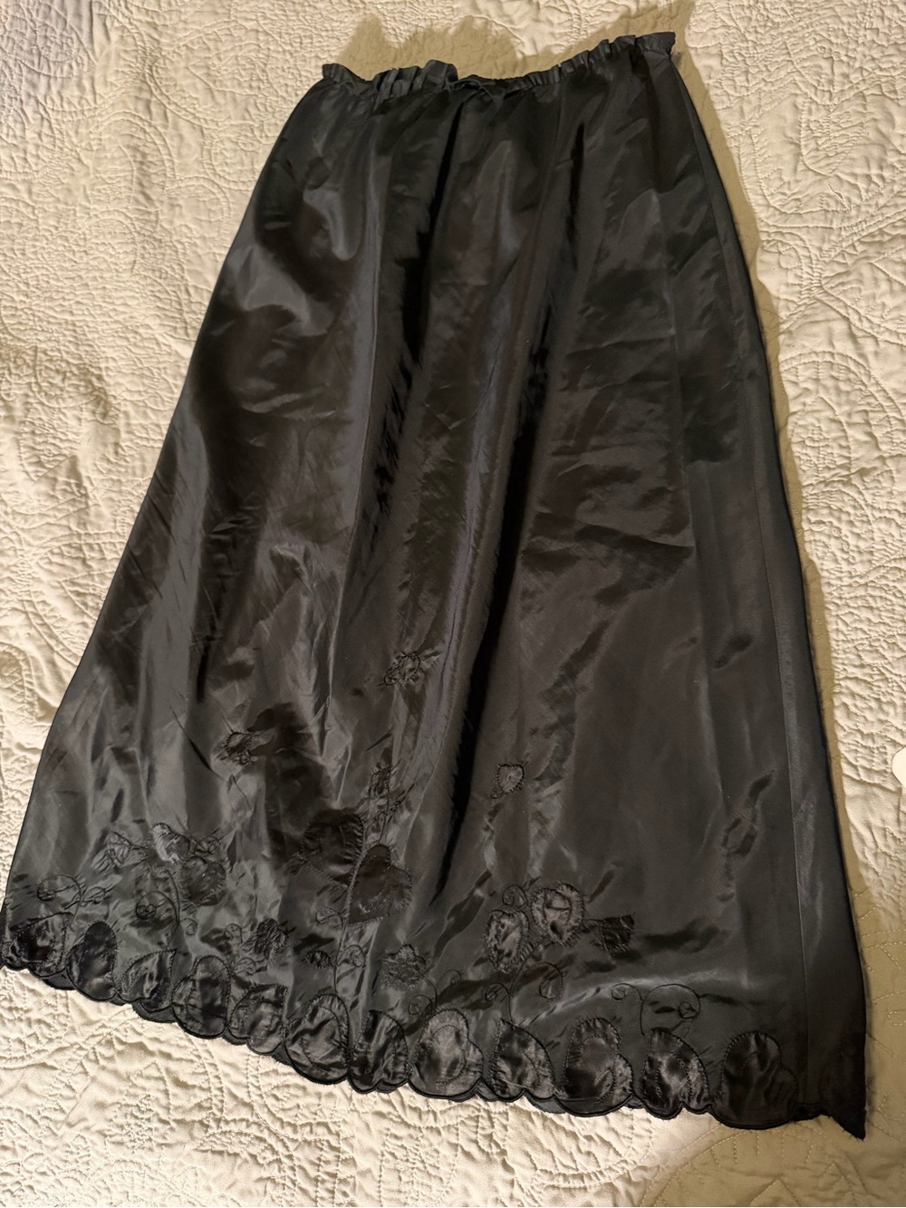 Matej for odette barsa Black Women's Embroidered Half Slip Skirt